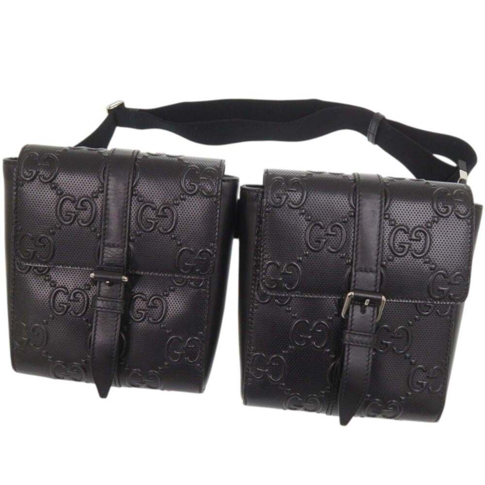 GUCCI Authentic Black Leather Pouch